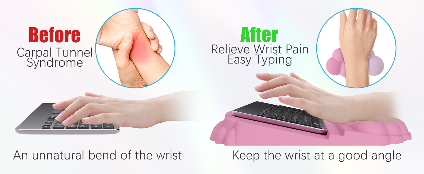 Ergonomic Keyboard Riser Holder Lifter Tray with Wrist Pad