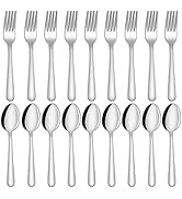 Unokit Spoons and Forks Set Silverware Set - 24-piece Forks and Spoons Food Grade Stainless Steel...