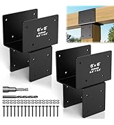 Wuno Shop 2 Pack 6x6(Actual 5.5"x5.5") Post Caps Tie Bracket, Stainless Steel Post to Beam Connec...