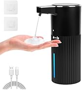 Automatic Foaming Soap Dispenser Touchless: 13.52oz Wall Mounted Rechargeable Electric Smart Auto...