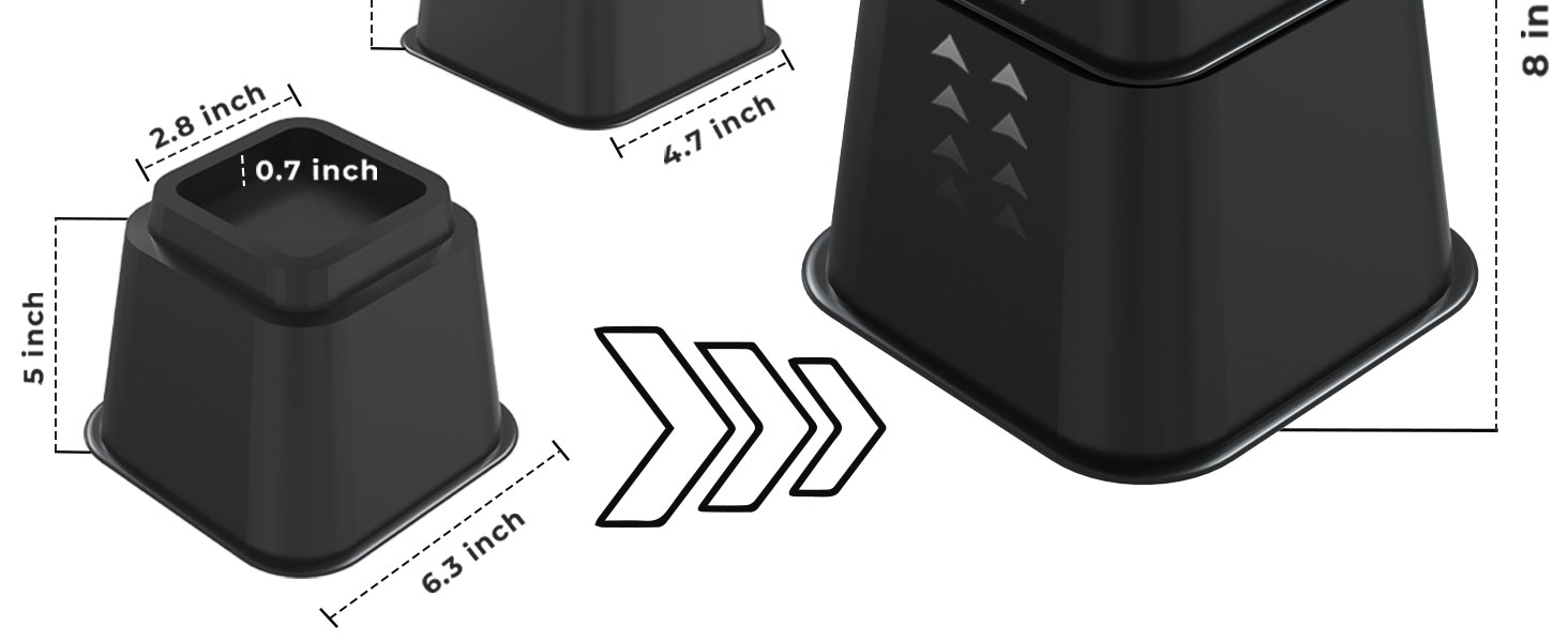 Furniture risers bed risers furniture risers bed risers 8 inch heavy duty bed riser couch riser