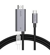 QQAPL USB C to HDMI 2.1 Cable 6.6FT with 140W Charging Port, 8K@60Hz/4K@240Hz,Type-C to HDMI Cord...