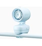 JISULIFE 2026 Clip Fan – Small &amp; Stylish with 38H Cooling, Soft Night Light, One-Click Detachable...