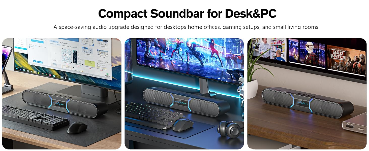 Compact Soundbar for Desk&amp;amp;PC