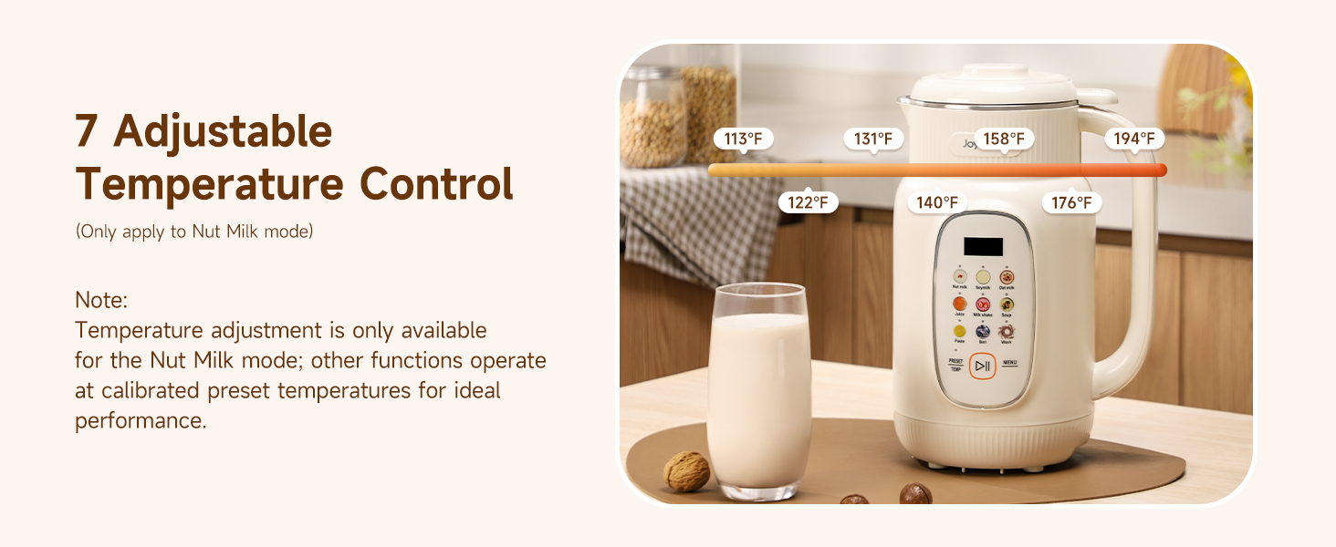 7 Adjustable temperature control