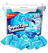 Vacplus Septic Tank Treatment - 24 Packs for 2-Year Supply, Bucket-Packed Septic Tank Treatment P...