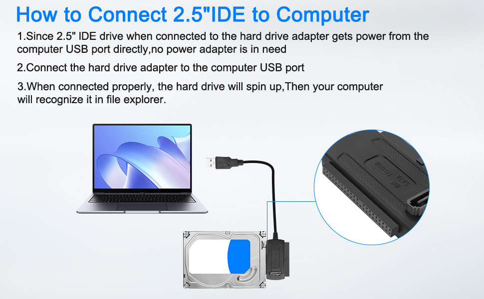 USB 2.0 to 2.5" 3.5" IDE SATA HDD Hard Drive Converter