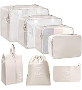 Lcsmaokin 7 Set Packing Cubes,Lightweight Essential Travel Luggage Packing Organizers for Travel ...