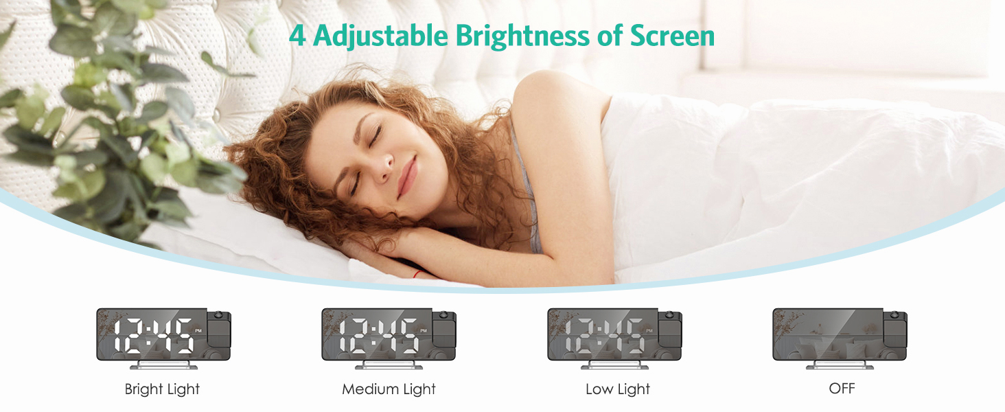 bedroom projection alarm clock red display digital clock with projector