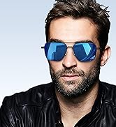 LUENX Aviator Sunglasses for Men Women Square Polarized Polygon Lens - UV 400 Protection