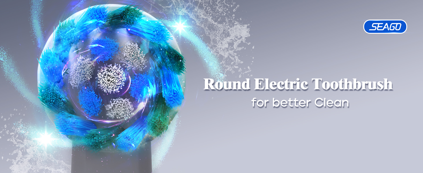 Round electric toothbrush for better clean
