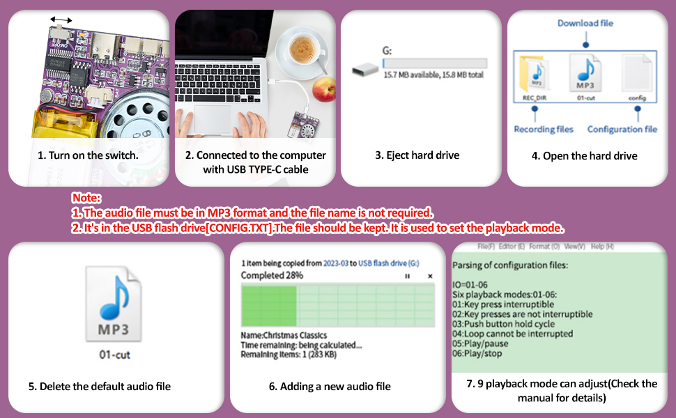 Push Button Activated Sound Module