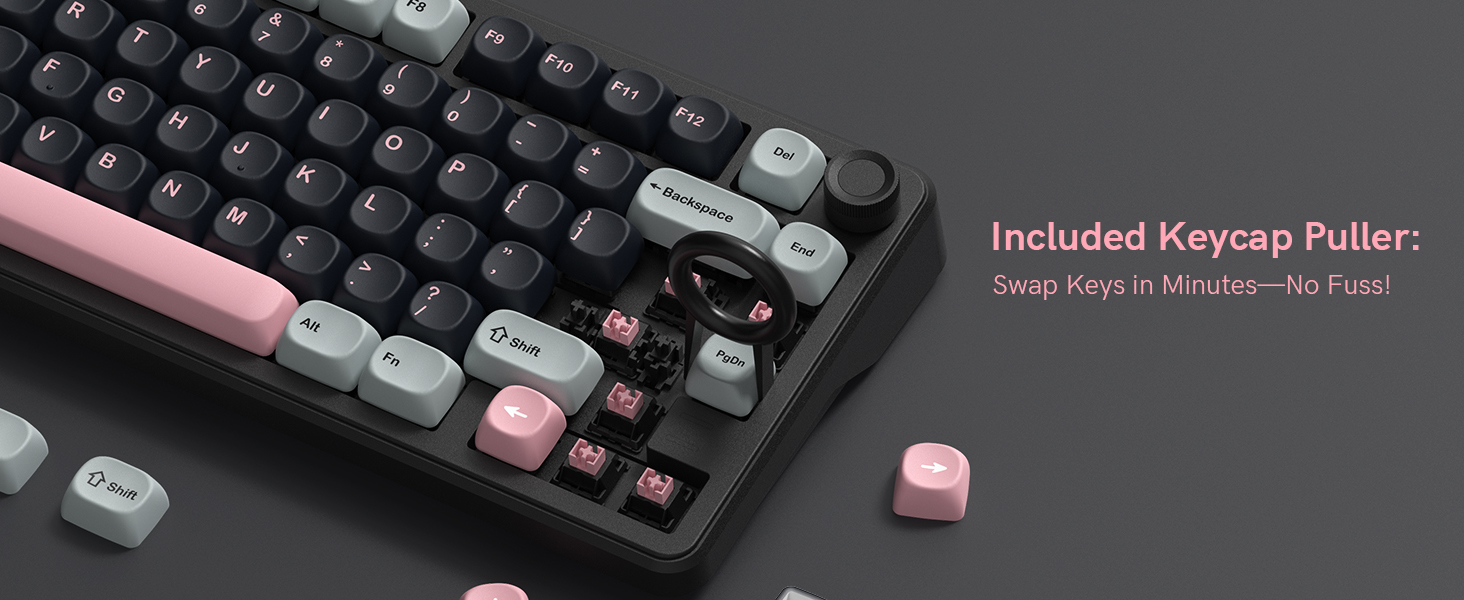 This keycap set includes a convenient keycap puller tool