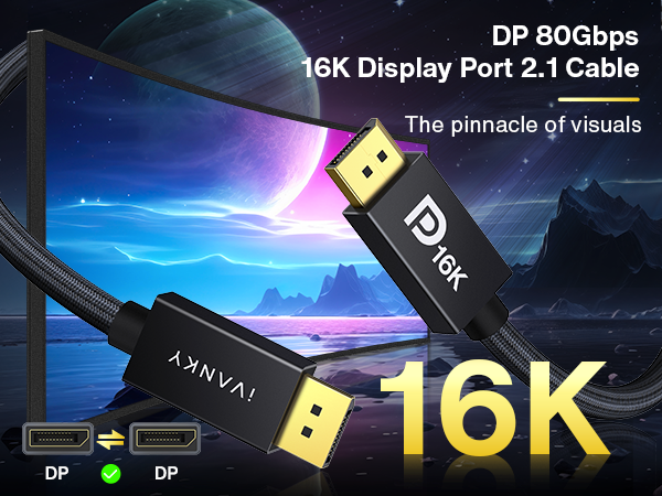 16K Displayport Cable 2.1