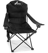 Sportneer Folding Camping Chair: 24'' Extra Wide 3 Adjustable Angle Collapsible Chairs with Cup H...
