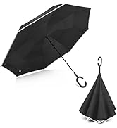 G4Free 48/62 Inch Large Inverted Reverse Umbrella with C-Shaped Handle, Windproof Double Layer Up...