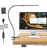 Mojimdo 77 LED Desk Lamp with Clamp, [3 Color &amp; 10 Brightness] Dimmable Reading Lamp with 27.6'' ...