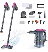 Steam Cleaner, 10-in-1 Steam Mop with Detachable Handheld Steamer, 320ml Water Tank, 10s Fast Hea...