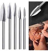 Wood Carving Tools, 5 PCS HSS Engraving Drill Bit Set Wood Crafts Grinding Woodworking Tool 1/8” ...