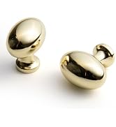 BEILEIOU Oval Polished Gold Cabinet Knobs, Zinc Alloy for Drawer Knobs for Dresser Cupboard Wardr...