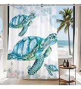 Final Friday Beach Nautical Sea Turtle Theme Fabric Shower Curtain Sets Ocean Family Bathroom Dec...