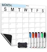 Dry Erase Magnetic Calendar for Refrigerator with 6 Markers, 1 Pack, White, Style of 10HB-CAAR1