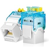 Enmane Cat6 Keystone Jack RJ45 Keystone Jack Tool-Less with Adjustable Ratchet Lock White(12-Pack)