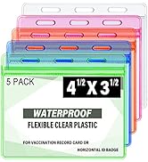CDC Vaccination Card Holder, Waterproof Sealable Clear Plastic Horizontal ID Card Holder for 4 X ...
