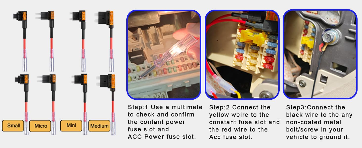 Dashcam Voltage Reduction Cable