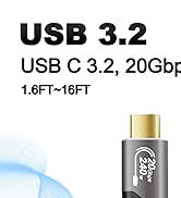 ZIKNYDO USB C to USB C Cable 6.6FT, USBC 3.2 Gen 2x2 20Gbps Data Transfer, PD3.1 240W Fast Chargi...