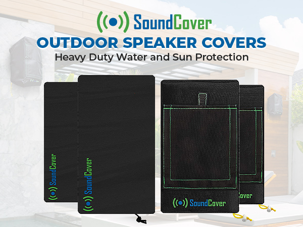 outdoor speaker covers heavy duty water sun sand protection UV 50 snug fitting dust double stitch