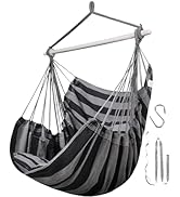 Lulladle Hammock Chair Hanging Rope Swing - Hammock Chair Bedrooms - Swing Chair Indoor - Hanging...