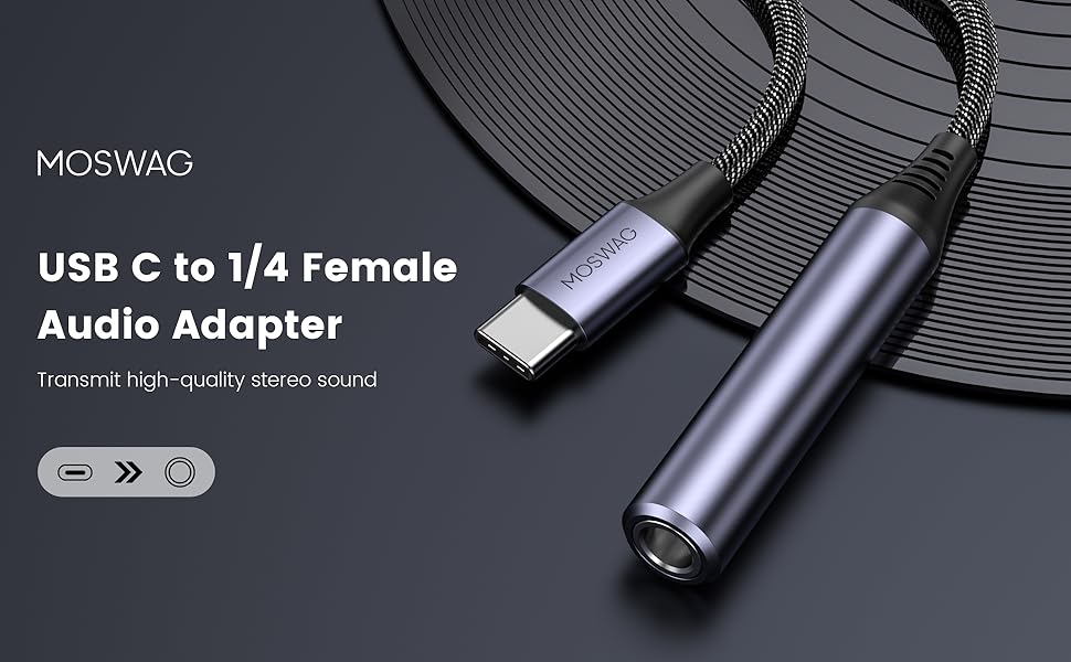 MOSWAG USB C to 1/4 Female audio adapter