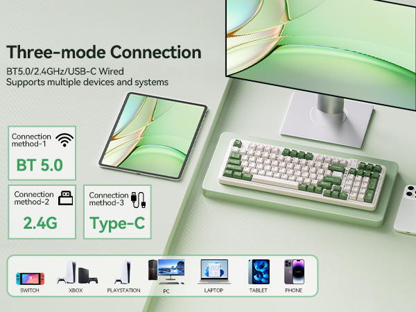 green wireless keyboard