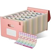 EcoStash Accordian File Organizer, 26 Pockets Wheat Straw Expanding File Folder, Monthly Bill Rec...