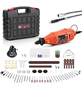 GOXAWEE Rotary Tool Kit with Keyless Drill Chuck and Flex Shaft, Variable Speed Electric Multiuse...
