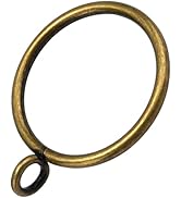 AMZSEVEN 44 Pack Curtain Rings with Eyelets, Metal Drapery Rings for Pinch Pleat Curtains, Drape ...