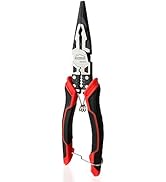 Needle Nose Pliers, HOUSERAN Long Needle Nose Pliers with Wire Stripper and Crimper, 8.3 Inch Lon...