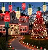 Brightown C9 Christmas Lights Outdoor, 25.7 Ft Strawberry C9 Christmas Pathway Lights with 20 LED...