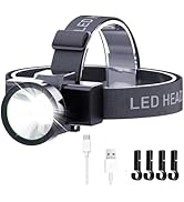 svsviio Headlamp Rechargeable,1000 Lumen Super Bright LED Head Lamp,Head Lights for Forehead,Hard...