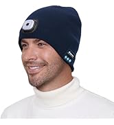 Wmcaps Unisex Bluetooth Beanie with LED Light, Fleece Lined Winter Hat with Headphones Speaker, T...
