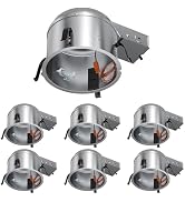 Anyhome 6 Pack 6 Inch Recessed Lighting Housing Shallow, 2024 Version IC Rated &amp; Air Tight Can Li...
