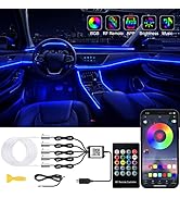 Jushope Interior Car LED Strip Lights with Wireless APP and Remote Control, RGB 5 in 1 Ambient Li...