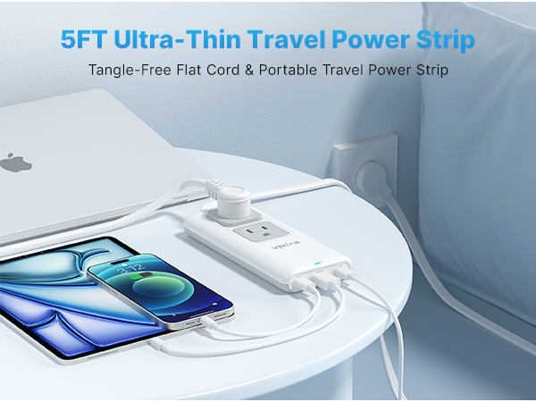 5 ft ultra-thin travel power strip