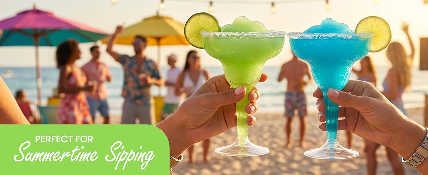 Clear Plastic Margarita Glasses - Perfect for Summertime Sipping