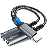 USB C to Dual 3.5mm Headphone Splitter for 2 Headphones, Hi-Res Type C to Aux Audio Jack Splitter...