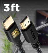 PowerBear 4K HDMI Cable 3 ft [2 Pack] High Speed, Braided Nylon &amp; Gold Connectors, 4K @ 60Hz, Ult...