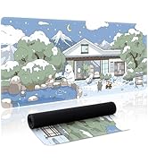 Kawaii Mouse Pad Large Desk Mat Extended Keyboard Mouse Pad Cute Mousepad with Non-Slip Base and ...