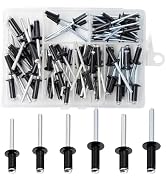 Wensilon(80Pcs) Black Aluminum blind pro Rivets Kit,Aluminum Grip and Steel Mandrel Set