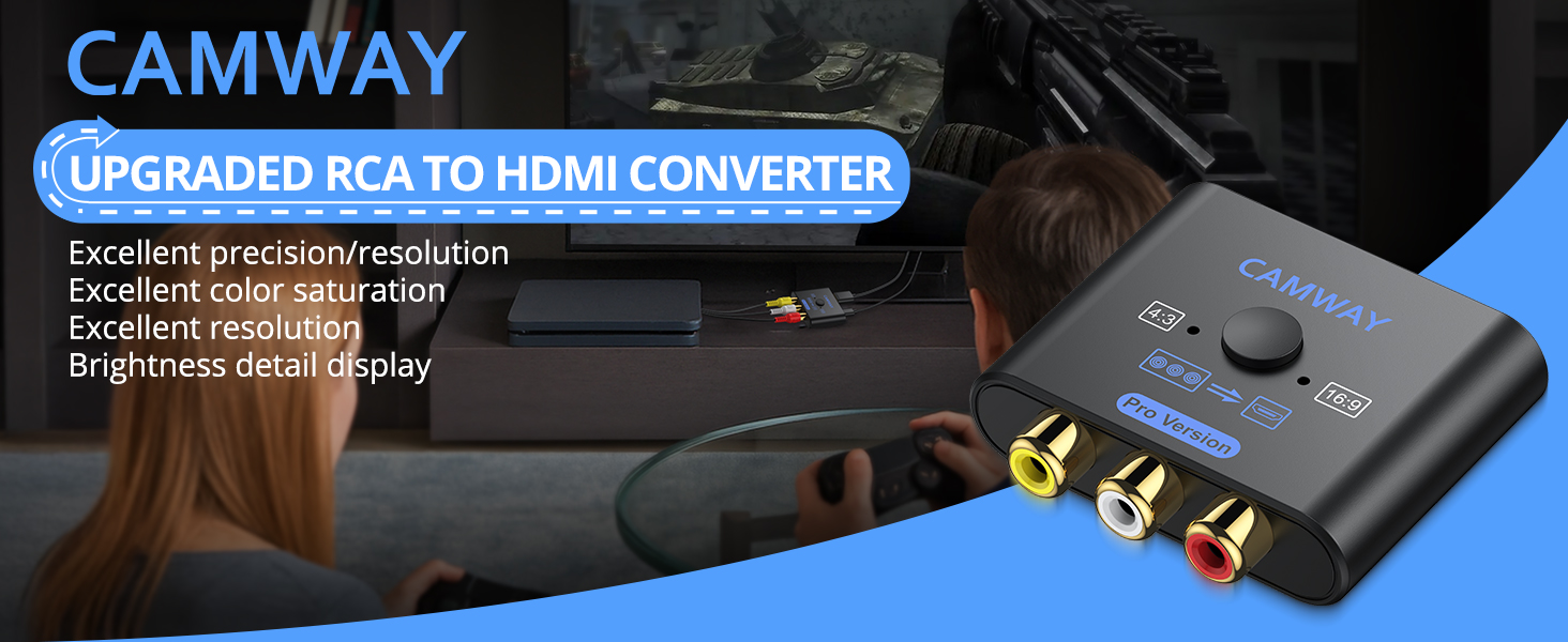 CAMWAY Upgraded RCA to HDMI Converter